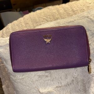 MCM Violet Zip-Around Wallet
